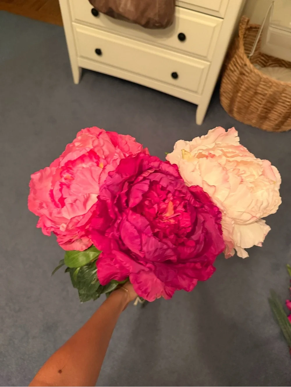 Artificial Peony Bouquet - Pink, Hot Pink, Blush - Unbranded